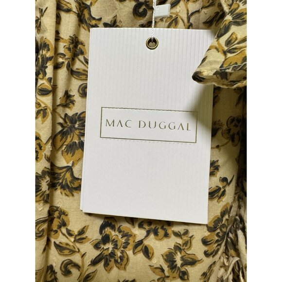 Mac Duggal Womens Floral Ruffled Special Occasion Evening Dress Gown 70114 - Picture 7 of 9